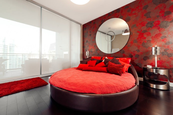 Interior vermelho em estilo moderno