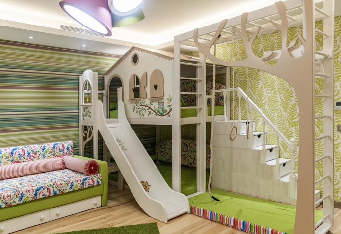 área de recreação no quarto infantil