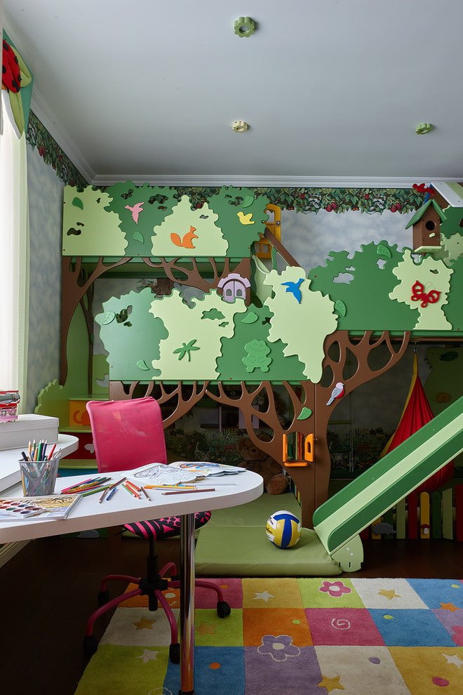 quarto infantil com escorregador