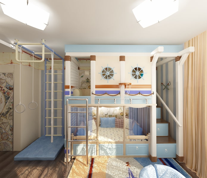 quarto infantil com área esportiva