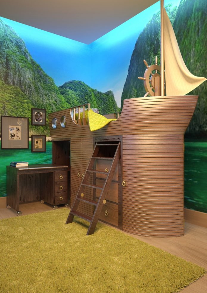quarto infantil em estilo pirata