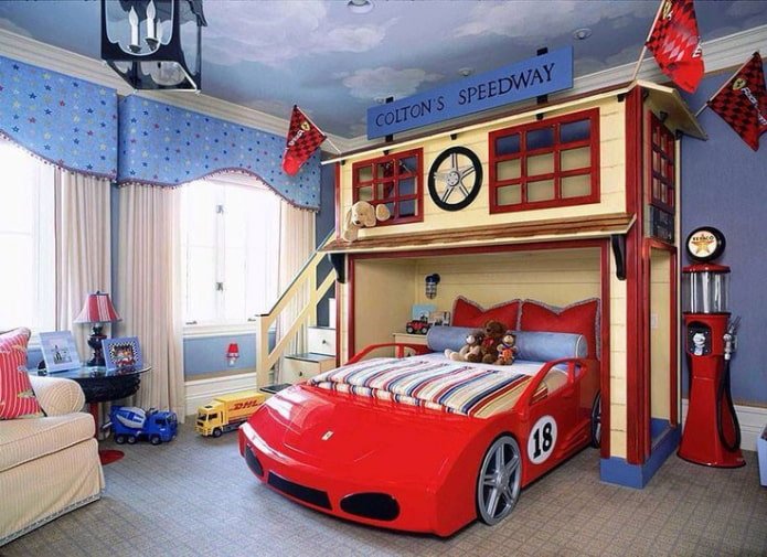 cama em forma de carro