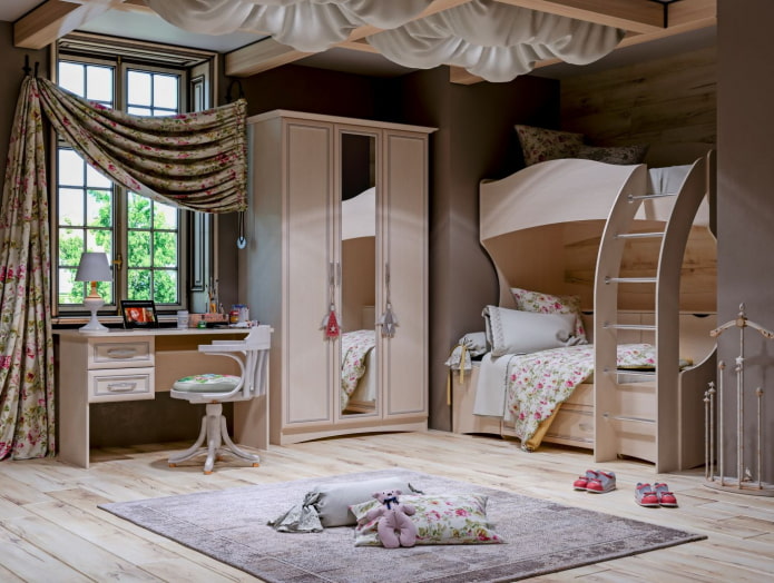 quarto infantil para menina no estilo provençal