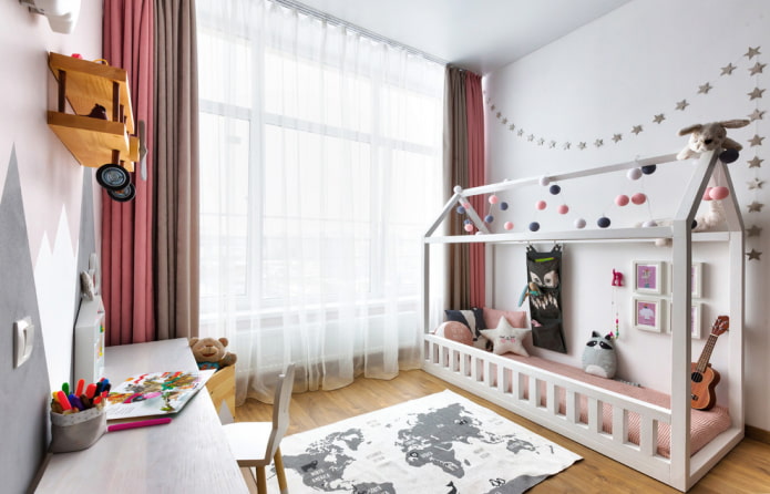 cama em forma de casa no estilo escandinavo