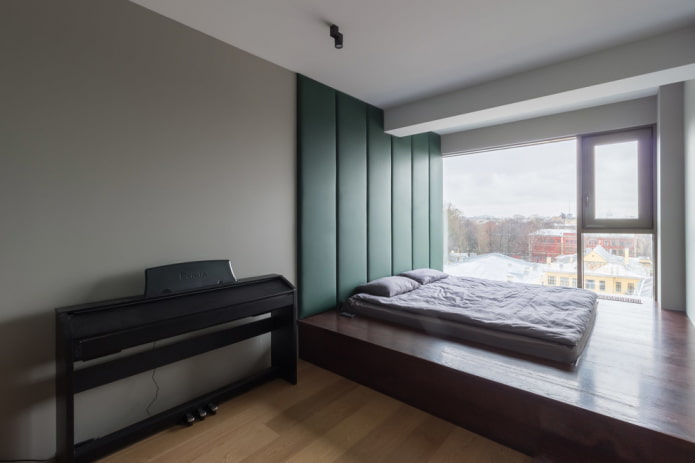 colocando uma cama de pódio no interior