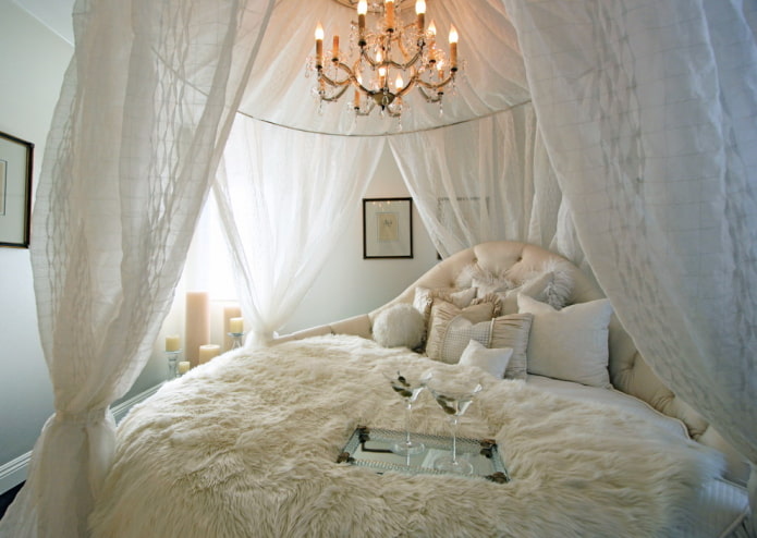 Cama redonda luxuosa