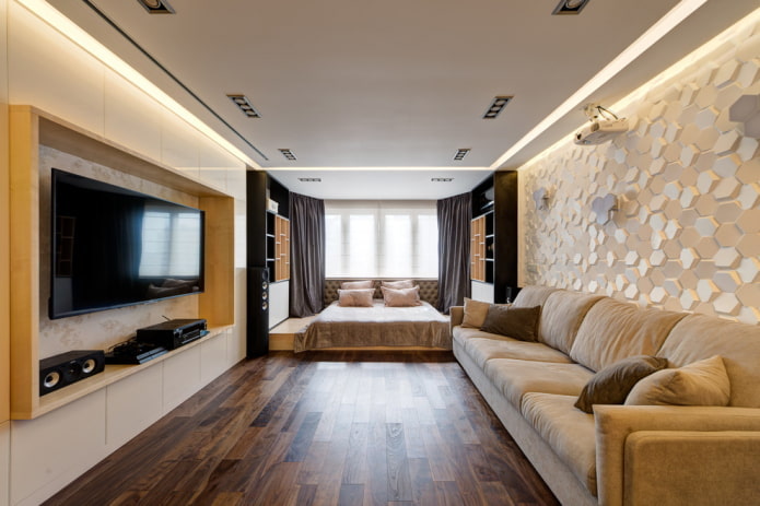cama na sala de estar