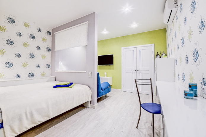 Divisória entre o quarto e a sala de estar