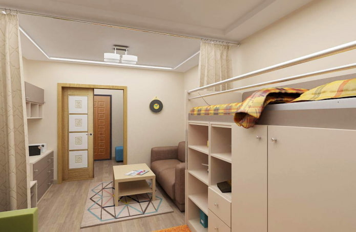 cama infantil na sala de estar