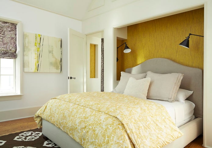 nicho de gesso cartonado com uma cama no interior