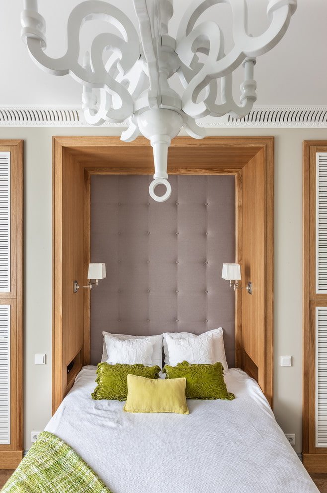 nicho de gesso cartonado com uma cama no interior