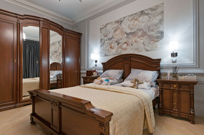 cama no interior em estilo clássico