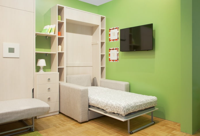 guarda-roupa-cama-cadeira no interior