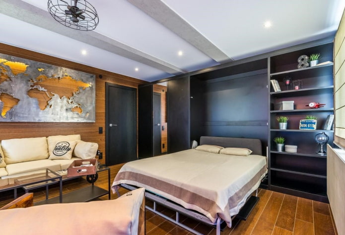 cama embutida estilo loft