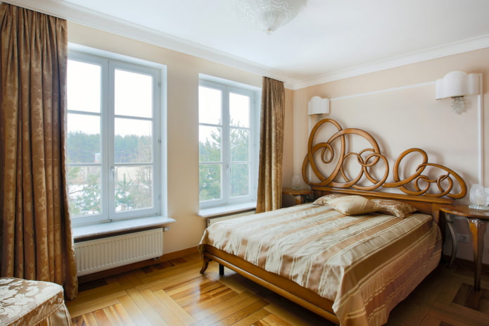 cama de madeira em estilo moderno
