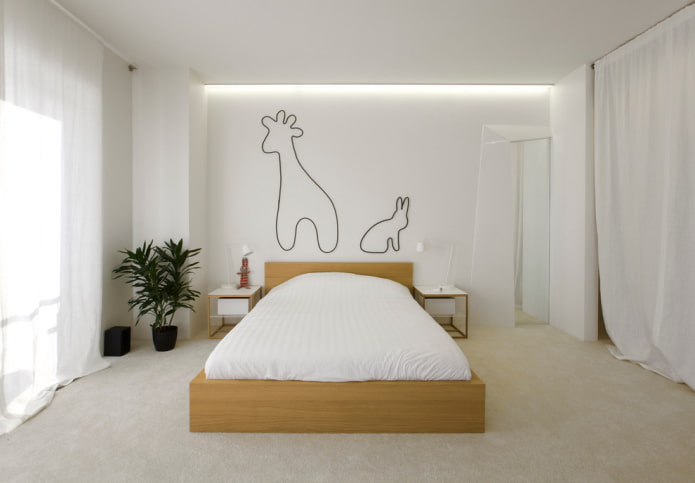 cama de madeira em estilo minimalista
