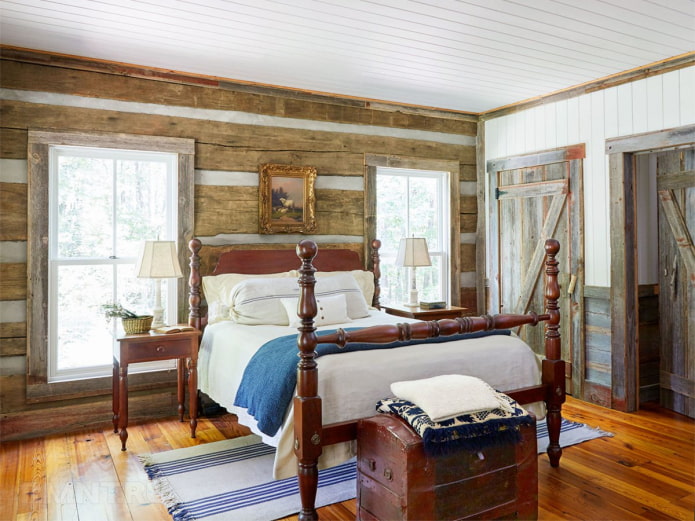cama de madeira em estilo campestre