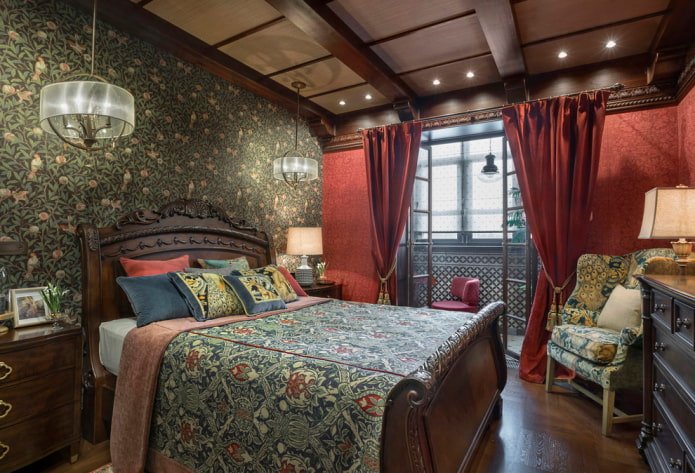 cama de madeira entalhada