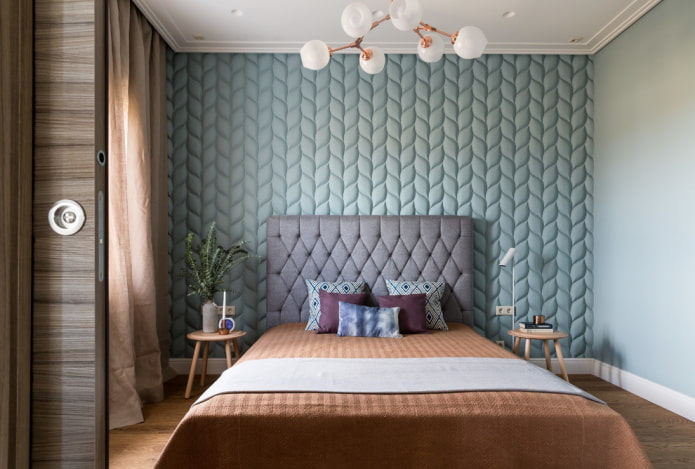 cama com cabeceira macia em estilo moderno