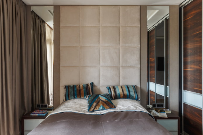 cama com cabeceira macia em estilo moderno
