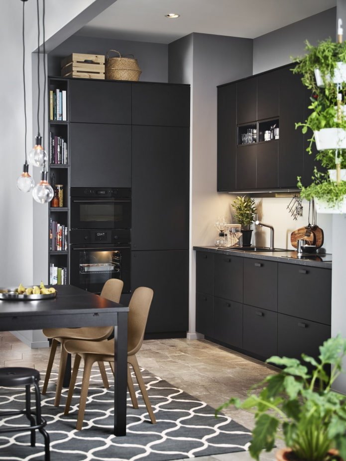 cozinha escura ikea