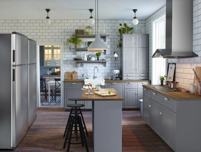 cozinha cinza em estilo escandinavo