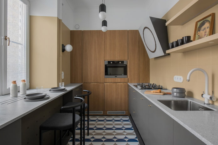 decoração de cozinha em estilo Art Nouveau