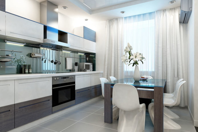 design de um grupo de jantar na cozinha no estilo moderno