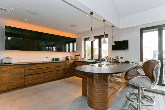 conjunto de móveis no interior da cozinha em estilo Art Nouveau