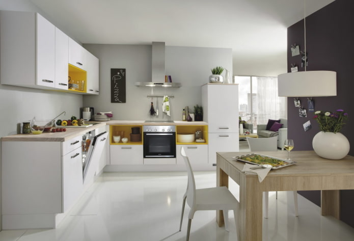 decoração no interior da cozinha no estilo modernista