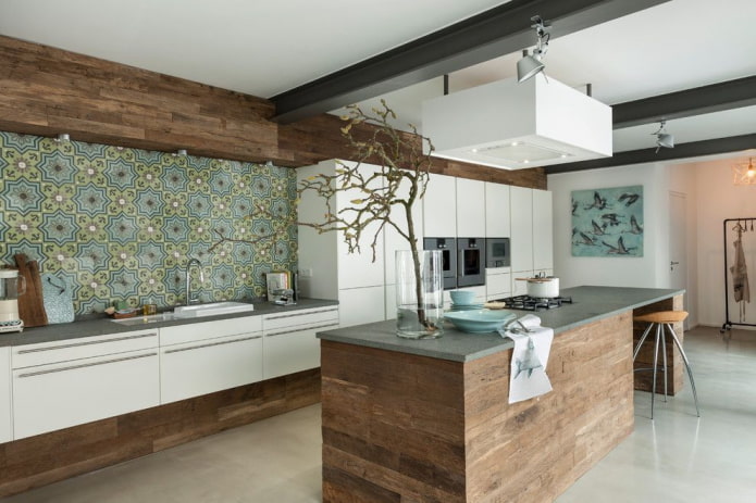 decoração no interior da cozinha no estilo modernista