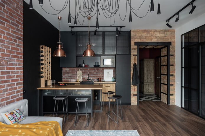 estúdio espaçoso em estilo loft