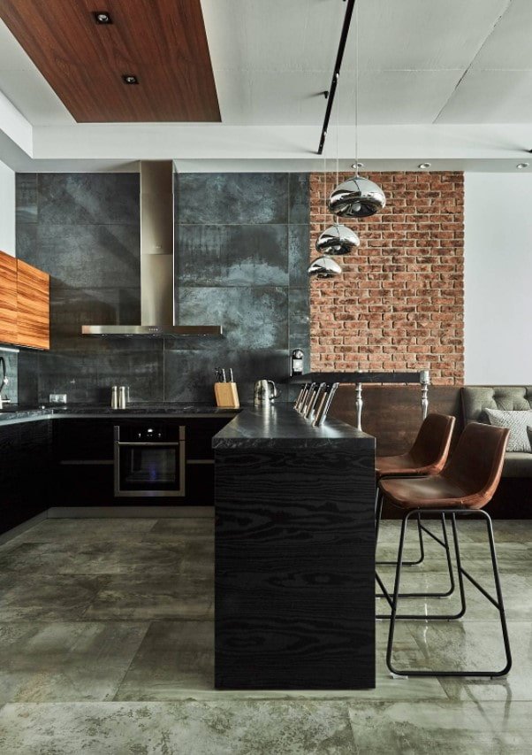 cozinha-sala de estar em estilo loft