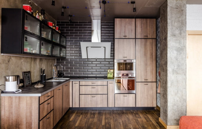 conjunto de cozinha estilo loft