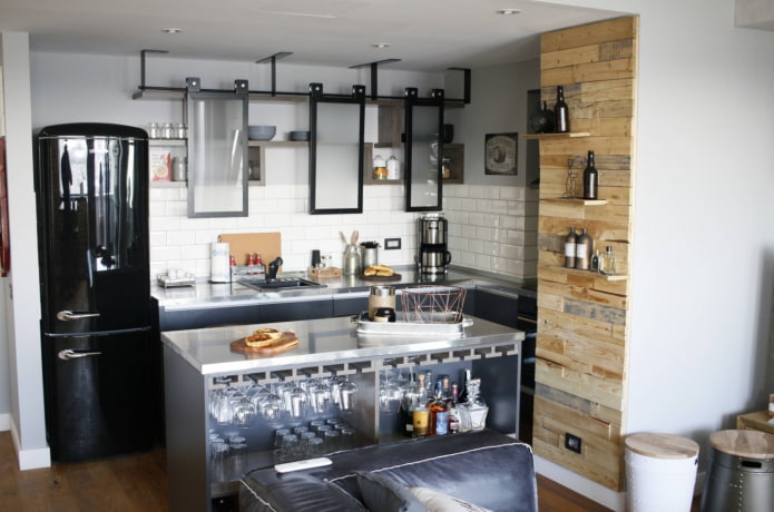móveis de cozinha em estilo loft
