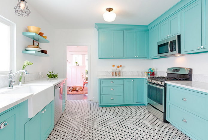 conjunto de cozinha menta brilhante