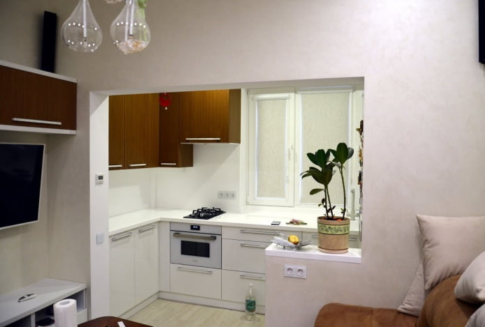 cozinha na varanda em estilo moderno