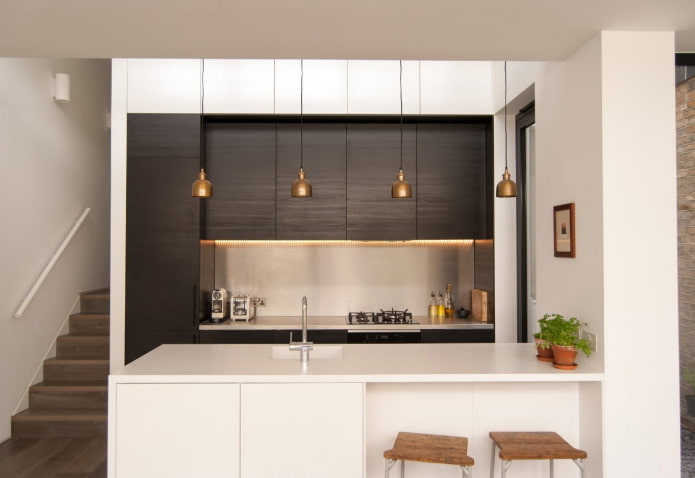 cozinha em um nicho no interior