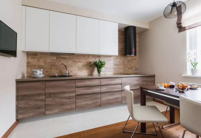 cozinha com efeito madeira de mdf