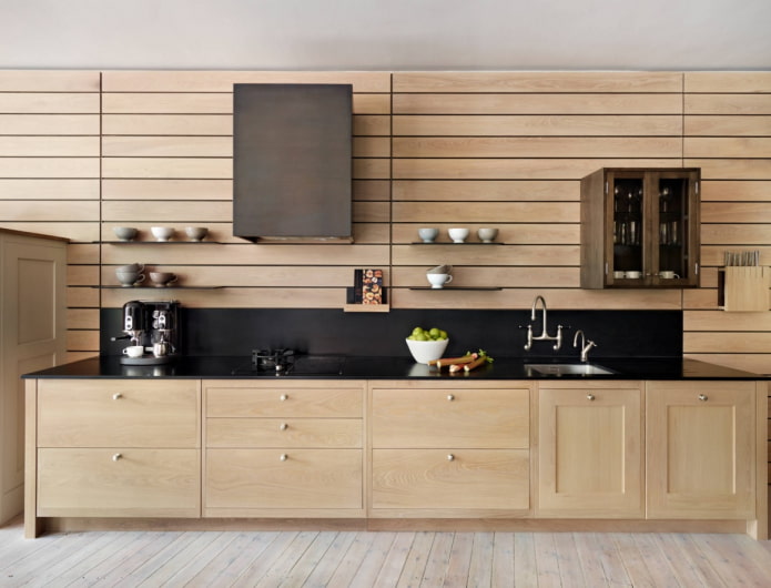 cozinha minimalista de compensado