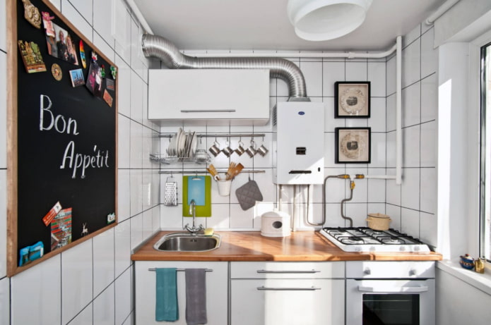 cozinha em estilo escandinavo com gás