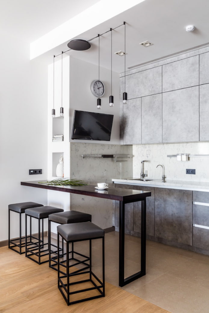 conjunto de cozinha reto com pia no canto