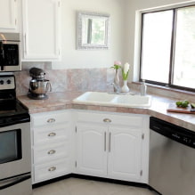 Opções de design de cozinha com uma pia no canto-1
