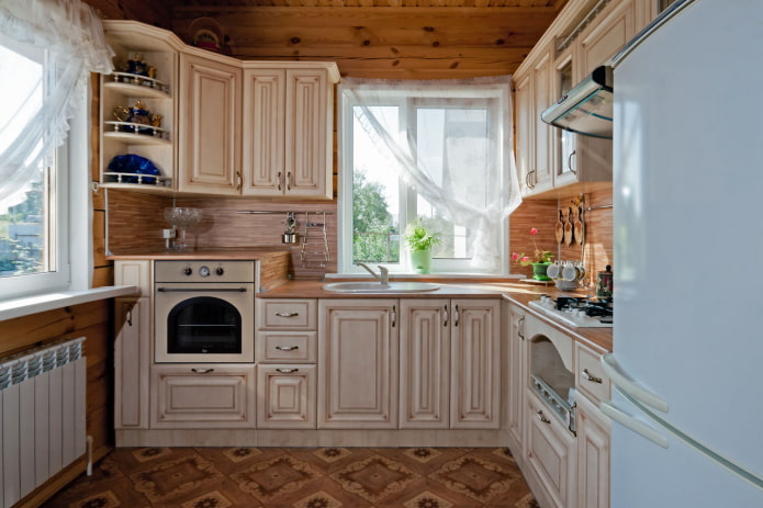cozinha com pátina em estilo rústico
