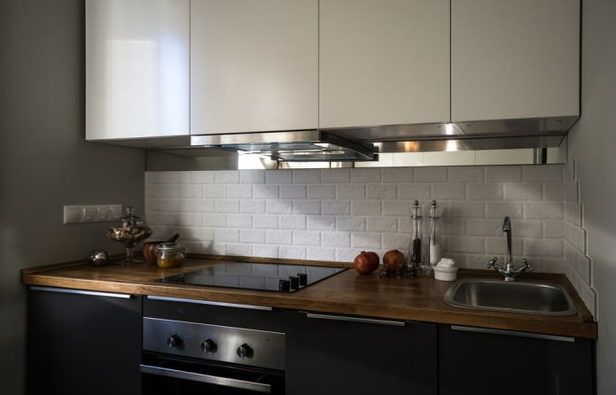 conjunto de cozinha moderno com bancada em painel de MDF