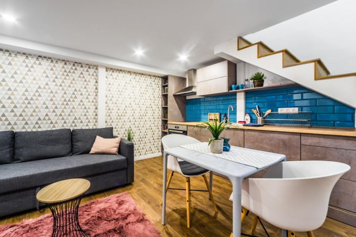 design de interiores de cozinha de estúdio