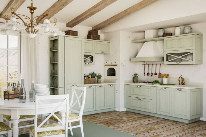 Cozinha de canto em estilo provençal