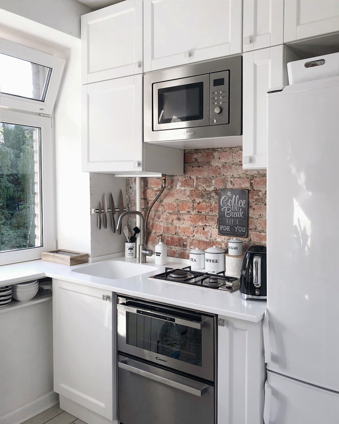 cozinha estilo loft em um Khrushchevka
