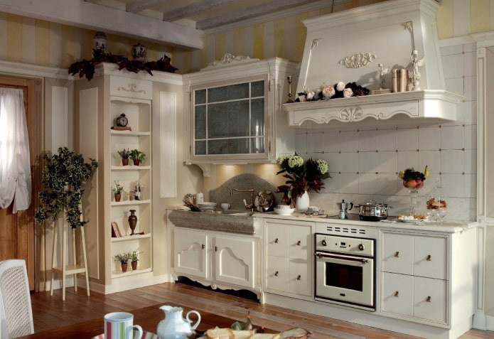 decoração no interior da cozinha em estilo provençal
