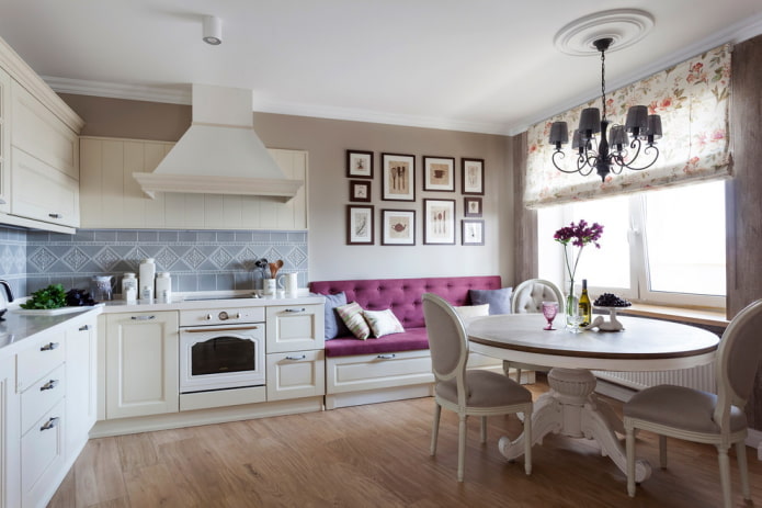 móveis no interior da cozinha em estilo provençal